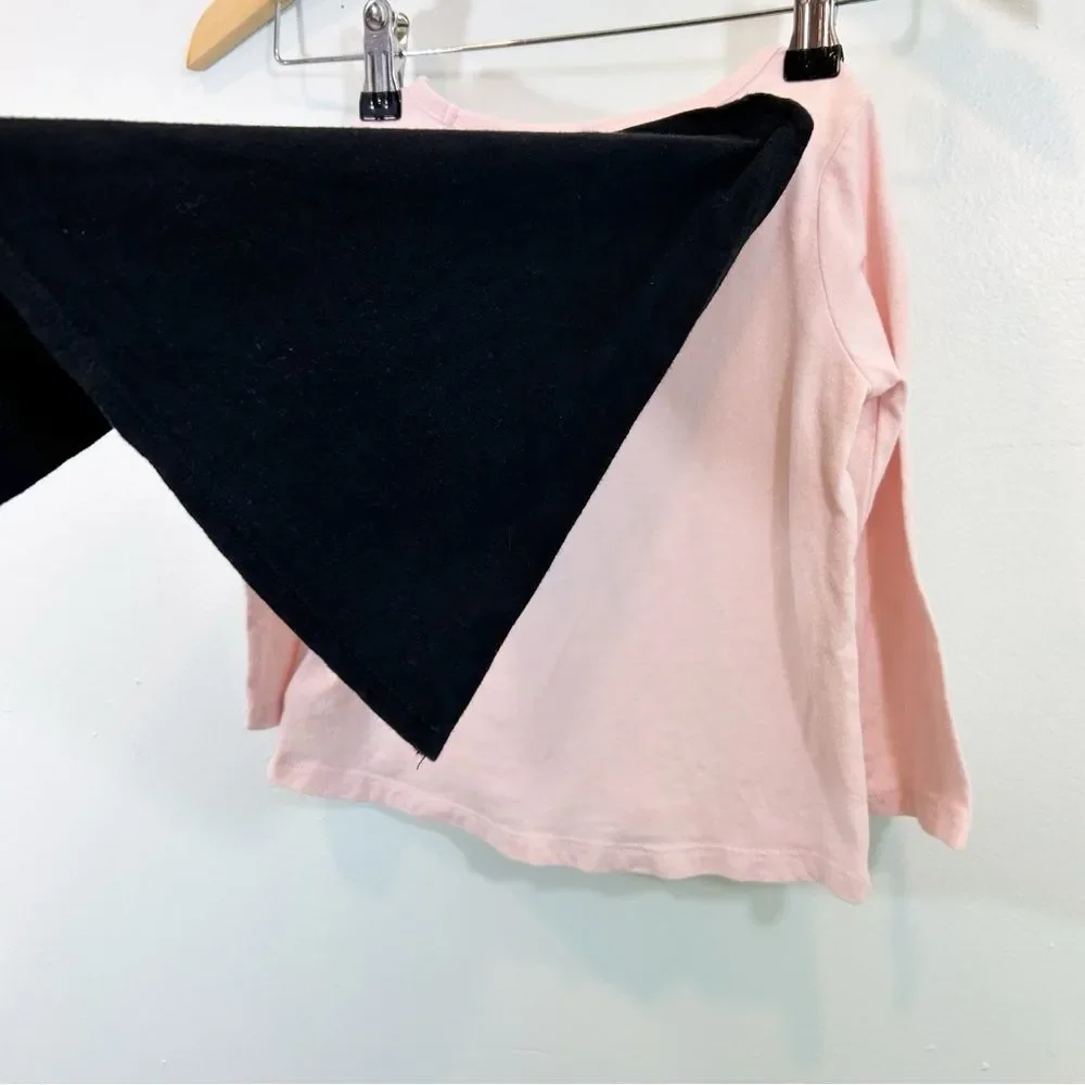 Baby Gap Pink and Black Velvet Bat Girl 2T Halloween Cape Shirt Top